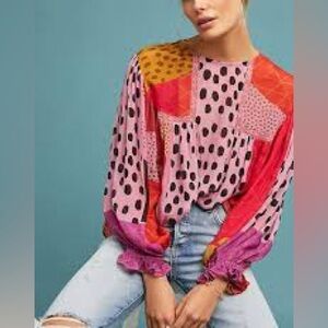 Anthropologie Bl-nk Miranda Peasant Blouse